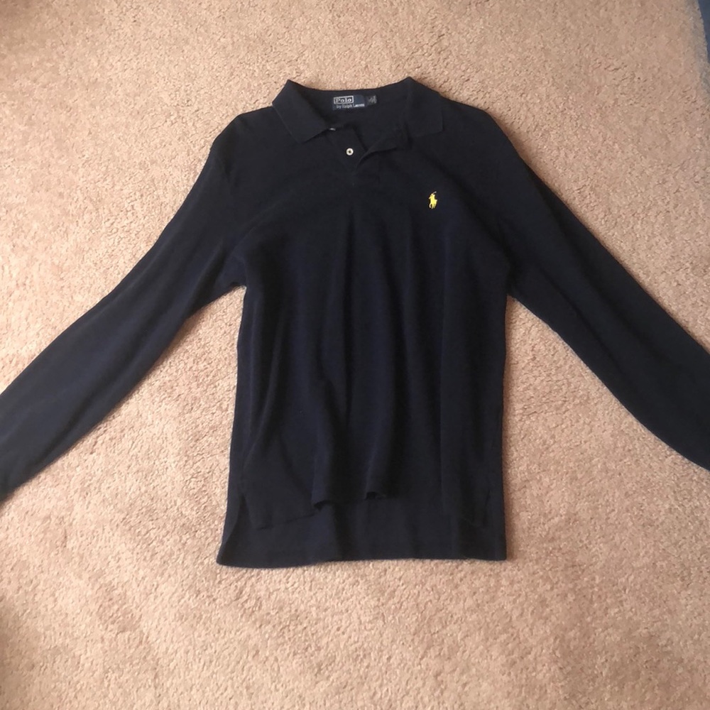 Navy long sleeve men’s polo